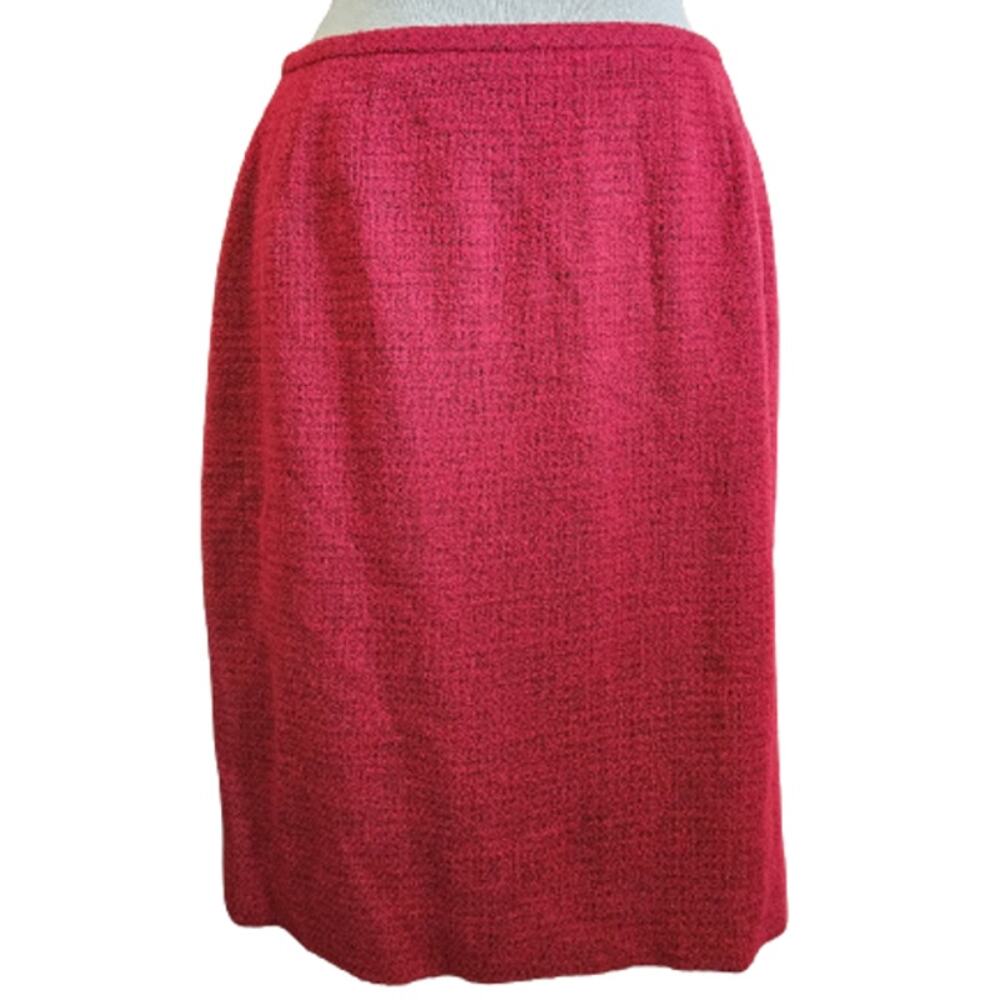 Red Wool Blend Pencil Skirt Size 10